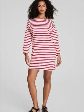SPANX Red and White Striped Mini Dress